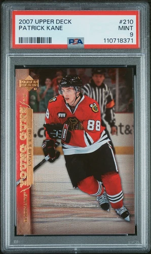 2007 Upper Deck Young Guns Patrick Kane #210 PSA 9 #8371