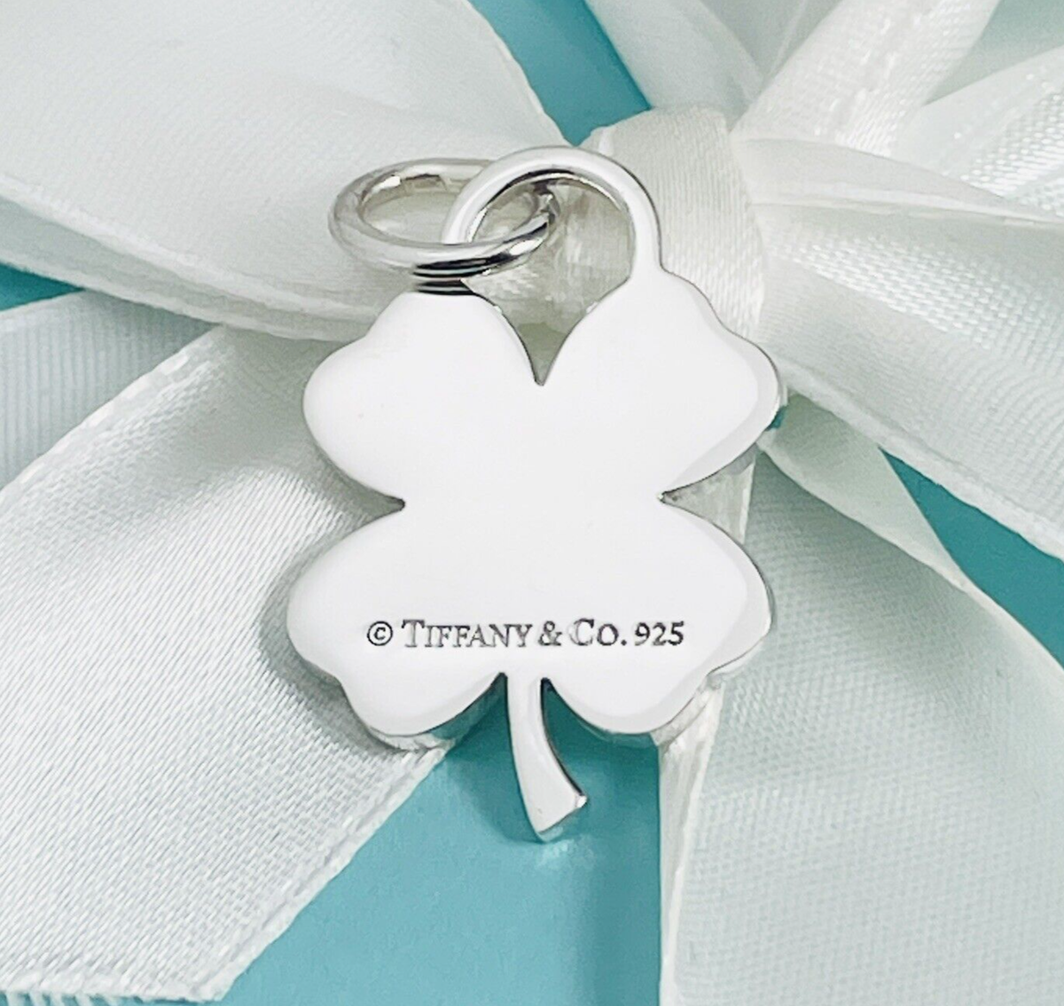 Tiffany & Co Silver Good Luck Shamrock Lucky Irish 4 Leaf Clover