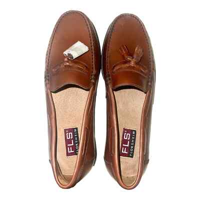FLS Florsheim size 10 leather upper slip on loafers brown Men main image 4