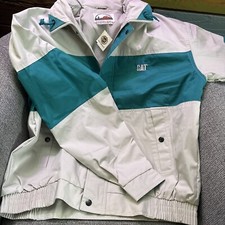 Tonkin Vintage COLORBLOCK Cat Caterpillar 1990 s Rain Jacket Men s Large New NOS