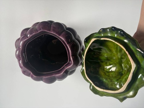Vintage 60s Mid-Century California Pottery Grape Kitchen Canister - Picture 3 of 8