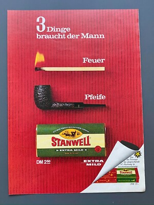 Stanwell Extra Mild Tabak Pfeife 1966 Vintage Ad Werbung Reklame