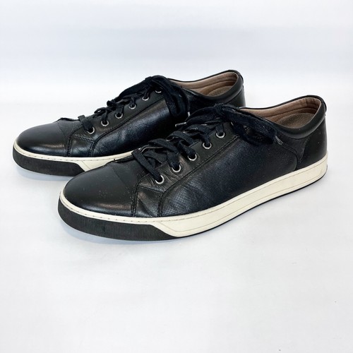 Zapatillas Johnston & Murphy 1850 de cuero negro con cordones para hombre 13M - Imagen 4 de 9