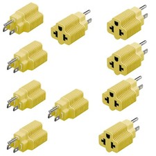 Yellow 10Pack USA Canada 4 in 1 AC Power Adapter,15A 125V to 20A 250V Adapter