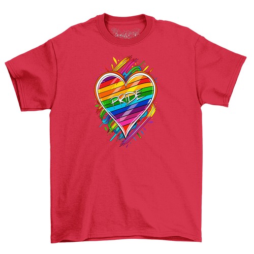 Pride_44 t-shirt - Wear Your Colors with Pride! Rainbow Heart Design, Funny and - Picture 4 of 46