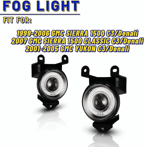 Para GMC Yukon/Sierra Denali 2000-2006 LED Halo parachoques luces antiniebla proyector lámparas - Imagen 2 de 8