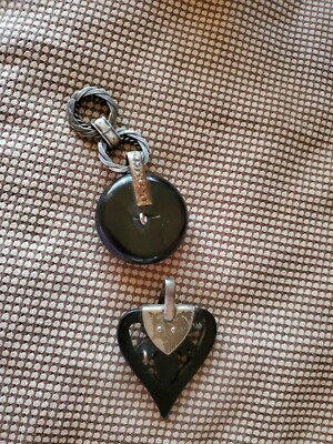 Antique Vntg Bakelite Belt Buckle Black Silver Metal Reuse Jewelry Parts