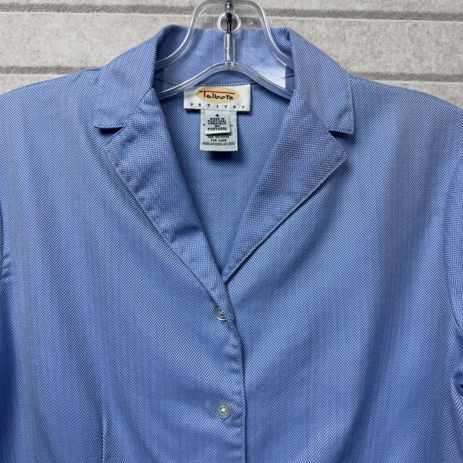 Talbots Herringbone Button Down Shirt Long Sleeve… - image 2