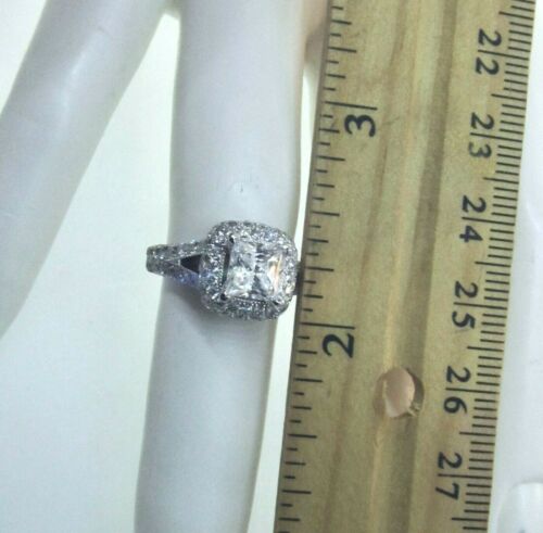 Anello di fidanzamento Neil Lane in oro bianco 14 carati con diamanti incastonati - Foto 4 di 8