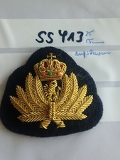 Belgien M&uuml;tzen Abzeichen Handgestickt golden auf schwarz (ss413)