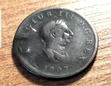 RARE GEORGE III HALFPENNY 1807 ERRORS