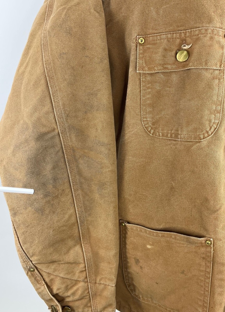 VINTAGE CARHARTT C01 DUCK BLANKET LINED CHORE WORK JACKET COAT