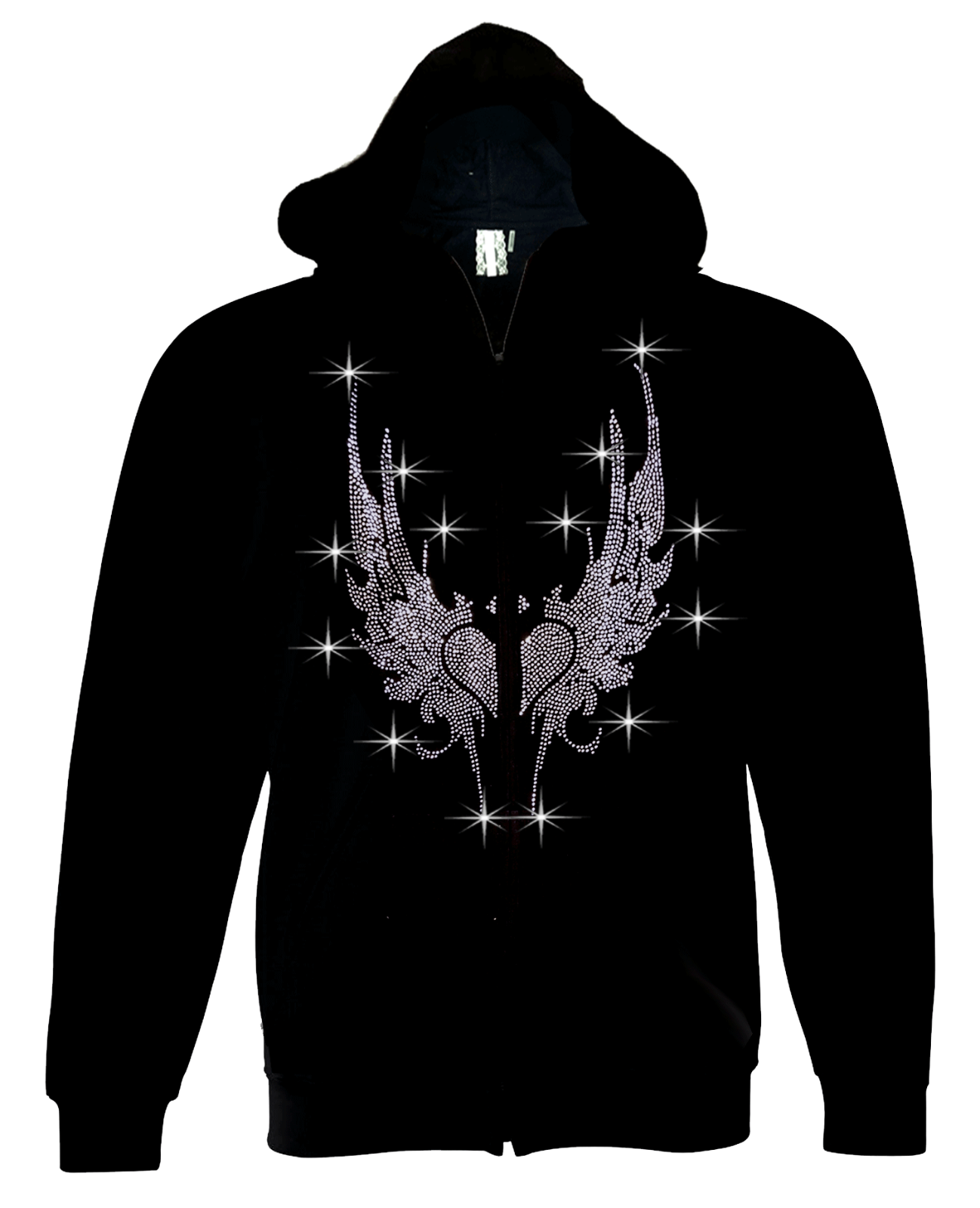 Men Zip Up Hoodie Sweater Bling Bling 