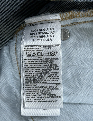 GAP The High Rise Vintage Slim 12/31R Dark Wash Jeans Stretch Denim Spring 2024 - Bild 4 von 11