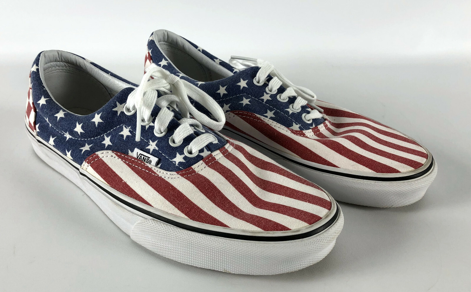 american flag vans slip on
