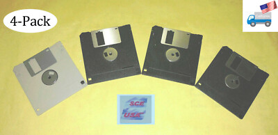 4-Pack 1.44MB IBM PC Floppy Disk 3.5'' Diskette Microsoft DOS Bootable Formated