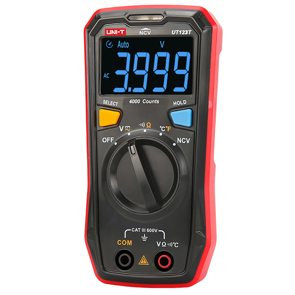 MULTIMETRO PALMARE DIGITALE TASCABILE UT123T SONDA TEMPERATURA 600V SCHERMO LUCE