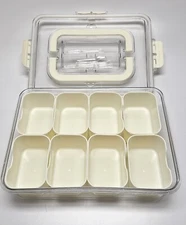 Divided Serving Snack Tray with Lid, Handle & forks LT-1006