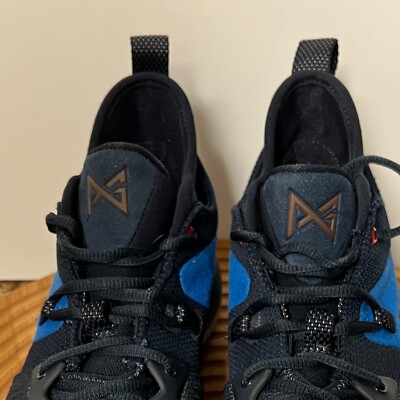 NIKE MEN'S PG 2 HOME (GS) BLUE ORANGE CLASSIC BASKETBALL SNEAKER