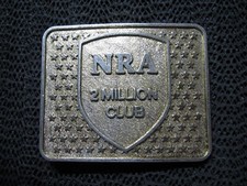 NRA 2 MILLION CLUB NATIONAL RIFLE ASSOCIATION BELT BUCKLE VINTAGE RARE 1980s 