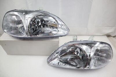For 1996-1998 Honda Civic Type R Style EK9 EK4 EM1 JDM Clear Headlights ...
