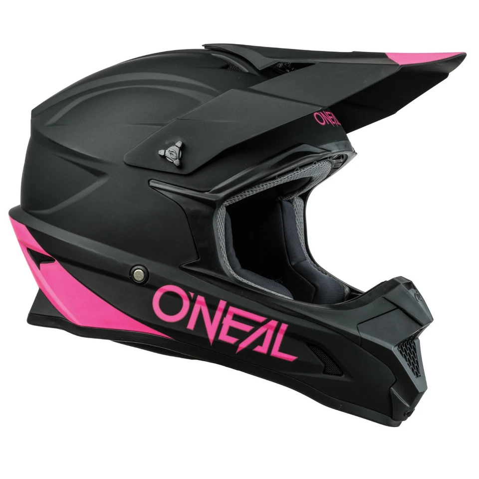 Casco Oneal para mujer serie 1 sólido todoterreno motocross adulto SRS negro/rosa Foto 2 de 4