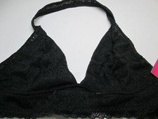 NWT Xhilaration Bra Size M Black Wireless Unlined Halter Adjustable Bralette