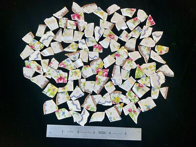 Broken China Mosaic Tiles SHabBy Chic Multicolored Florals 100+ Pieces