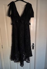 Bnwot Issa London black house of fraser Size 12 fishtail party occasion dress
