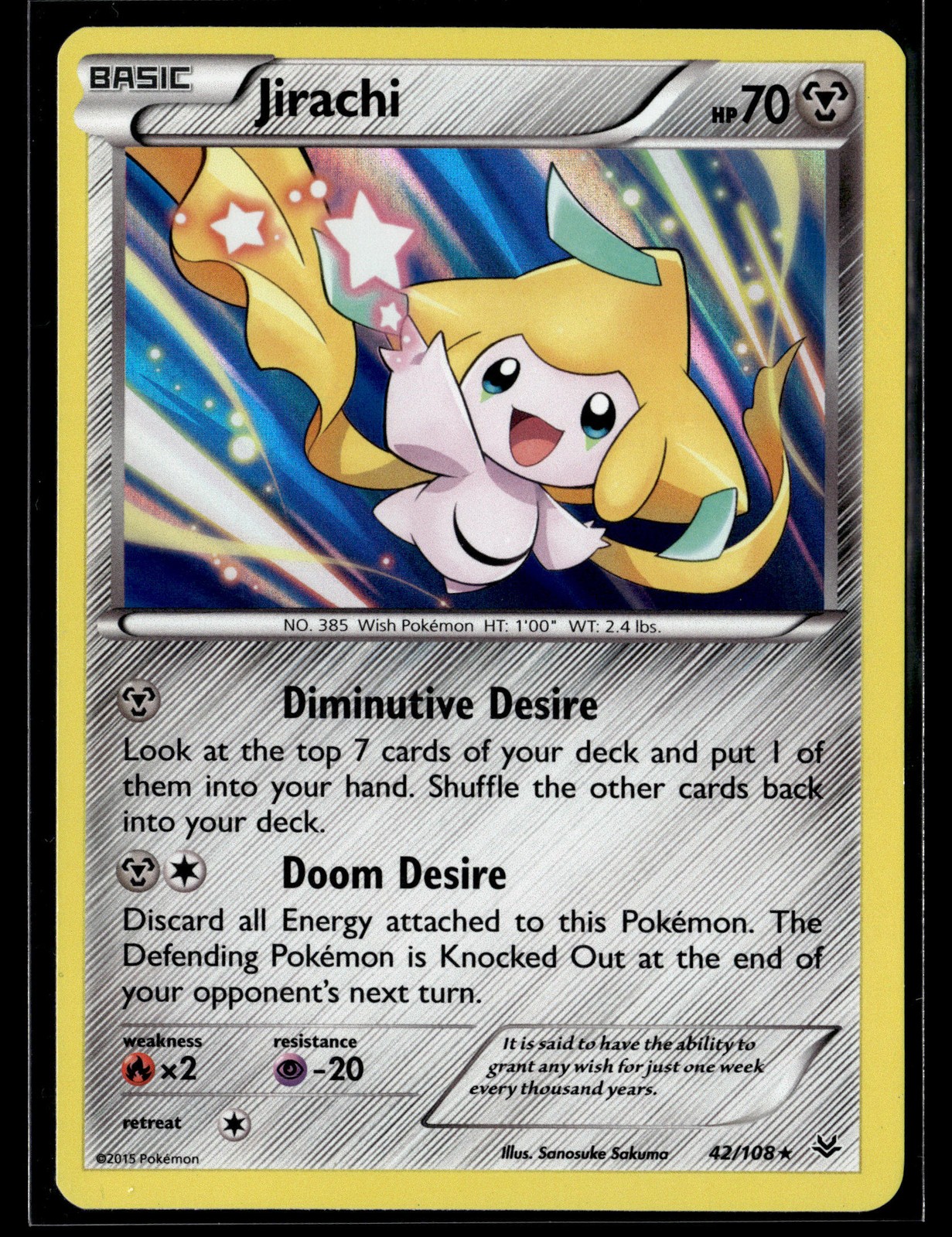 Pokemon TCG XY - Roaring Skies #42/108 Jirachi HOLO