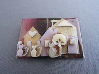 VINTAGE HOUSE PINS BY LUCINDA HOUSE CAT PIN BROOCH