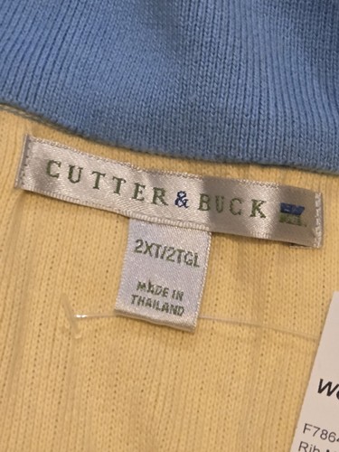 CUTTER AND BUCK ŻÓŁTY SWETER ZAPINANY NA ZAMEK 1/2 TOP ROZMIAR:2XT   - Zdjęcie 4 z 8