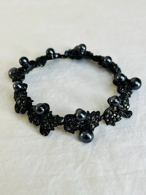 Vintage Black Leaf Bracelet by St John