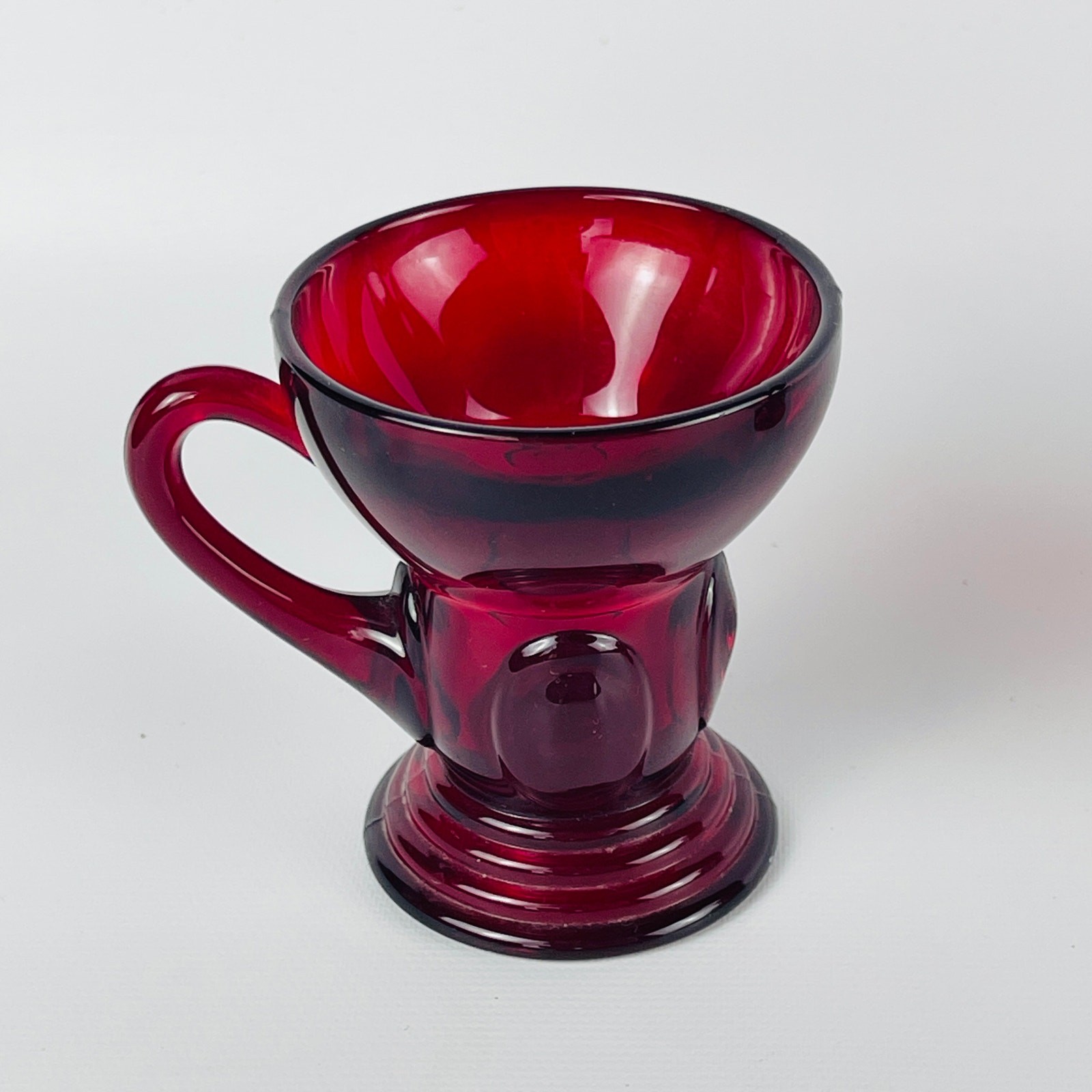 Martinsville Whiskey Ruby Red Moondrops Demitasse Glass Vintage Set of 4