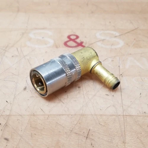 Parker 87KF TR09 MVX Rectus Series 87 Hose Barb Coupling, 90°, 9mm Nominal Dia.