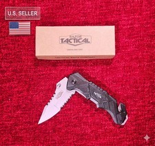 Rapid Flip Opening Razor Tactical Spring-Assisted Pocket Knife 8.25" 440 Steel
