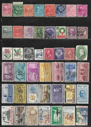 US United States Stamp Packet Lot of 45 Stamps off paper USA Collection used