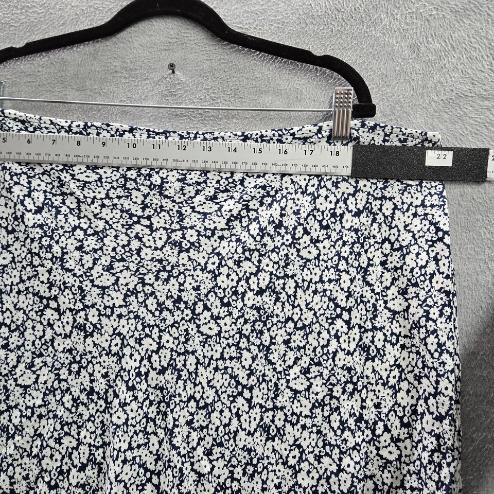 Antigua falda azul marino para mujer 3X floral maxi abertura Foto 3 de 4