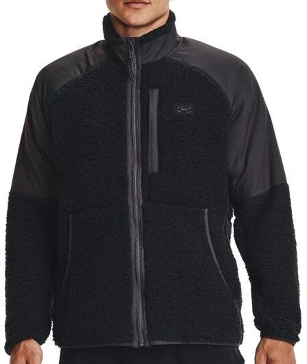 Under Armour UA Legacy Sherpa Full Zip Men's Jacket, Black/Jet Gray, Medium