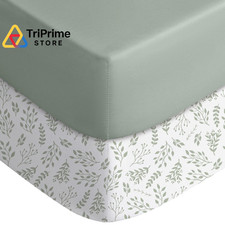 Yoofoss Baby Crib Sheets for Boys Girls, Fitted Sheets, Green leaf