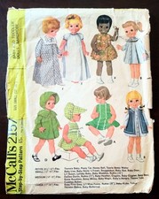 McCall's Pattern 2157 Classic Vintage 1960s Doll Wardrobe See Description