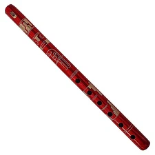 Large Red Bamboo Native Flute Handmade Unique Craftsmanship Eco Friendly Design