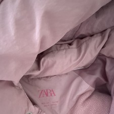 ZARA Girls Pink Hooded Puffer Jacket w/ Pockets Zip Closure Size 9-10Y