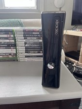 Xbox 360 Slim 1439 Matte Black Console with Controller and Games No HDD