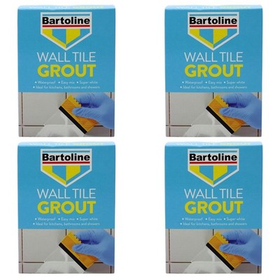 4x Bartoline Fix Fugenmörtel Wandfliese Pulver voll wasserdicht Zementbasis weiß 2kg