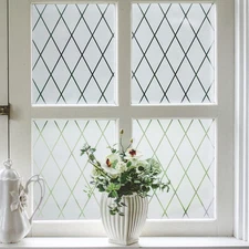 Lattice Frosted Window Film Window Privacy Film Static Cling Window Vinyl Opaque