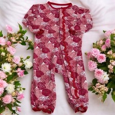 KicKee Pants Ref Floral Ruffle Butt Snap Front One Piece Cozy Cute Size 3-6mo