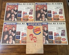 Vintage Lot 5 2000 Burger King Backstreet Boys BSB Restaurant Placemat Bag A10
