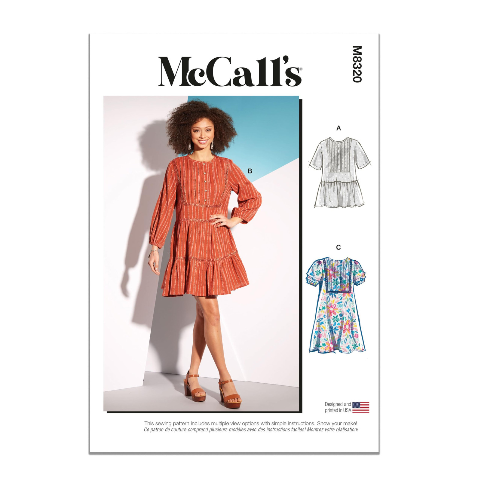 Misses' Tunic and Dresses Sewing Pattern Kit, Design Code M8320, Sizes XSM-SM...