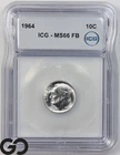 1964 Roosevelt Dime, Full Bands, ICG MS-66 FB